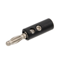 4mm Male Banana Plug with 9 Contacts (9-leaf type), Black Plastic Body and Screw Thread. Contact Length: 14.5mm