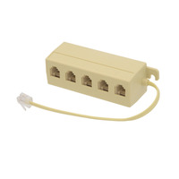 FIVE-OUTLET MODULAR ADAPTOR 6P4C, IVORY COLOUR