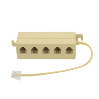 FIVE-OUTLET MODULAR ADAPTOR 6P4C, IVORY COLOUR