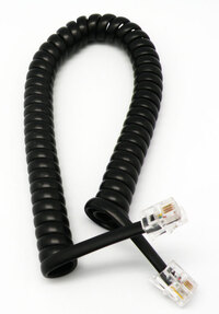 Ver informacion sobre MODULAR COILED EXTENSION CORD 4P4C, 1.8m, BLACK COLOUR