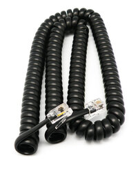 Ver informacion sobre MODULAR COILED EXTENSION CORD 4P4C, 3.5m, BLACK