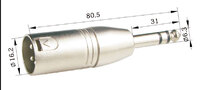 6.4mm Jack stéréo à 3p XLR Mâle
