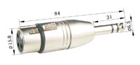 6.4mm Jack stéréo à 3p XLR Femelle