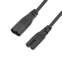 Extension cord for IEC C7 to C8, 1m