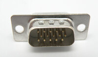 HD15P. D-SUB MALE, STANDARD SOLDER TYPE, STAMPED PIN, 3 ROWS