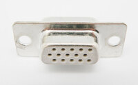 HD15P. D-SUB FEMALE, STANDARD SOLDER TYPE, STAMPED PIN, 3 ROWS