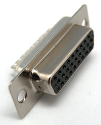 HD26P. D-SUB FEMALE, STANDARD SOLDER TYPE, STAMPED PIN, 3 ROWS