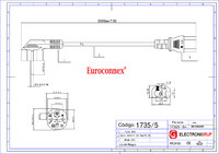 Cable d'Alimentació Schuko Mascle a IEC C13, Color Negre, 10 Metres