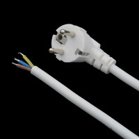 Câble Schuko vers câble ouvert, 3 x Ø1.5mm - 1.8m Blanc mat