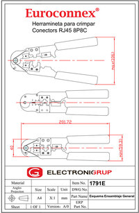 TENAZA CRIMPAR, CORTAR Y PELAR PARA CONECTORES 8P8C/RJ45