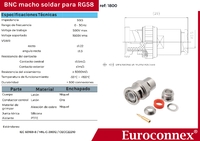 RG-58, BNC Mascle Soldar, PTFE