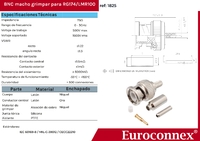 BNC Mascle Crimpar per RG-174,LMR100, PTFE