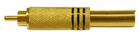 Ver informacion sobre RCA PLUG, GOLD PLATED, BLACK STRIPES, 6mm CABLE