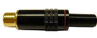RCA Femelle Or-Noir, Câble 6mm, Ligne rouge