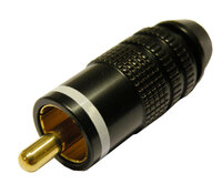 Ver informacion sobre RCA PLUG, GOLD PLATED, WHITE STRIPE, 6mm CABLE