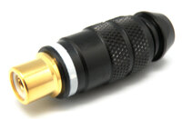 RCA HEMBRA ORO- NEGRO, CABLE 8mm, LINEA BLANCA