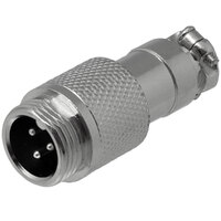GX12 male connector, 3 pin
