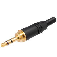 Jack 3.5mm St. Male with screw, aluminium body and spring cable problector for 6mm.