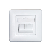 Carátula frontal de 2 keystone para caja de superficie 80x80mm | No incluye caja de superficie