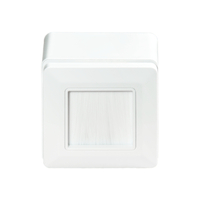 Carátula frontal con cepillo para caja de superficie 80x80mm | No incluye caja de superficie