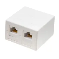 Caja de superficie para conectores Keystone – 2 slots (50×50×30 mm)