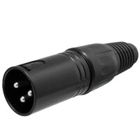 3P NICKEL MIC MALE CONNECTOR,  BLACK COLOUR