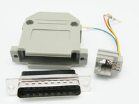 ADAPTOR,  DB25 FEMALE TO RJ11 FEMALE 4C.