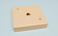 MODULAR WALL JACK, TELEPHONIC TYPE, 6P6C, IVORY COLOUR