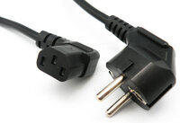 Ver informacion sobre RIGHT ANGLE, SCHUKO CABLE MALE TO FEMALE, BLACK COLOUR, 1.8m