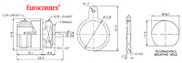 N Femelle Châssis, type Filetage, PTFE isole