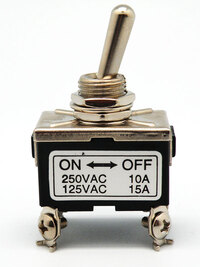 4P. TOGGLE SWITCH,  (DPST) ON-OFF, 250V. 15A