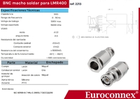 LMR400, BNC Straight Male Clamp type, PTFE (1P/BAG)