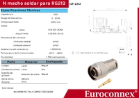 RG-213 N Male Clamp type, PTFE (1P/BAG)