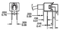 6P. MINI TOGGLE SWITCH,  (DPDT) ON-ON , 120V. 3A