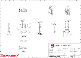 9P. METALIC D-SUB HOOD, WITH SHORT SCREWS