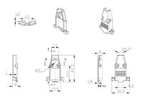 9P. METALIC D-SUB HOOD, WITH LONG SCREWS