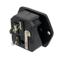 PANEL MOUNT C14 AC SOCKET W/ FUSE, 250V/10A