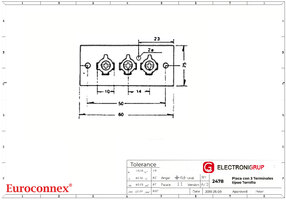 PLACA CON 3 TERMINALES, TIPO TORNILLO