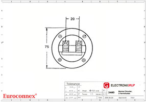 BORNE CIRCULAR, 2 TERMINALS