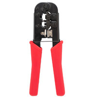 DUAL-MODULAR PLUG CRIMPS, STRIPS & CUTS TOOL, 8P8C/RJ45, 6P6C/RJ12, 6P4C/RJ11