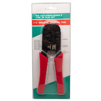 DUAL-MODULAR PLUG CRIMPS, STRIPS & CUTS TOOL, 8P8C/RJ45, 6P6C/RJ12, 6P4C/RJ11