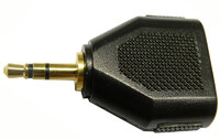 Ver informacion sobre 3.5mm ESTEREO MACHO - 2x 3.5mm ESTEREO HEMBRA, DORADO