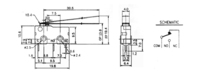 MINIATURA (SPDT) (UL)  ON-ON, 125V 5A (250V 3A), PARA CIRCUITO IMPRESO