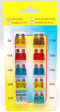 Car Fuse Blister Mix, 10Fuses