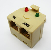 "T" ADAPTOR, MALE TO DOUBLE FEMALE, 6P4C*2 TO 6P4C