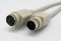 CONEX. TECLADO, MINIDIN 6M - 6H, 6C+1, MOLDEADO, CABLE RIZADO, 1.8m