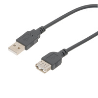 CABLE USB 2.0 A TYPE MALE TO A FEMALE, 0.2m