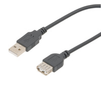 CABLE USB 2.0 TIPO A MACHO - A HEMBRA, 0.6m