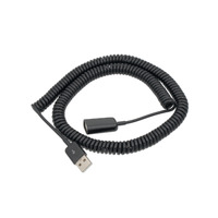 Alargador USB 2.0 tipo A, macho - hembra con cable rizado, 0.6m