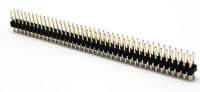 2.54mm TIRA DE 40 PINS, DORADOS, DOBLE, LONGITUD DE LOS PINS 11.8mm